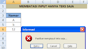 Cara Membatasi Input Hanya Teks Saja Dengan Data Validation Dalam Excel